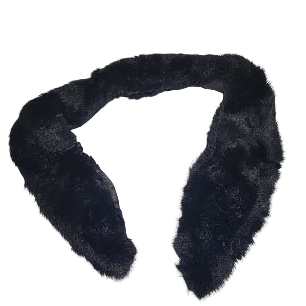 Black Faux Fur Stole Costume Wrap